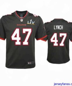 Gorgeous John Lynch Buccaneers Pewter Super Bowl Lv Game Jersey