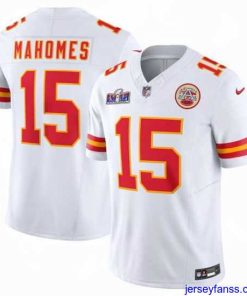 Stylish Kansas City Chiefs 15 Patrick Mahomes White 2023 F.U.S.E  Vapor Untouchable Limited Stitched 2024 Super Bowl LVIII Jersey