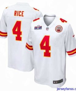 Amazing Kansas City Chiefs 4 Rashee Rice White 2023 F.U.S.E  Vapor Untouchable Limited Stitched 2024 Super Bowl LVIII Jersey