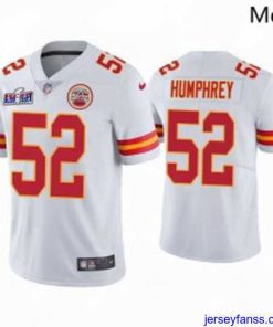 Fantastic Kansas City Chiefs 52 Creed Humphrey White Vapor Untouchable Limited Stitched Football 2024 Super Bowl LVIII Jersey