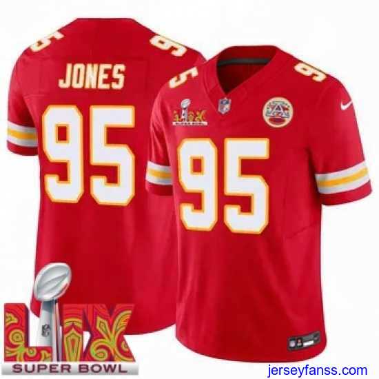 Premium Kansas City Chiefs Chris Jones #95 Red 2024 2025 Super Bowl LIX F.U.S.E Stitched Jersey