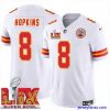 Amazing Kansas City Chiefs DeAndre Hopkins #8 White 2024 2025 Super Bowl LIX F.U.S.E Stitched Jersey
