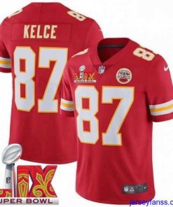 Fantastic Kansas City Chiefs Travis Kelce #87 Red 2024 2025 Super Bowl LIX F.U.S.E Stitched Jersey