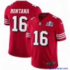 Fantastic NFL San Francisco 49ers 16 Joe Montana Red Vapor Untouchable Limited Stitched 2024 Super Bowl LVIII Jersey