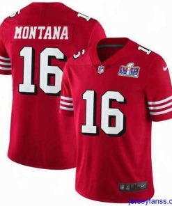 Fantastic NFL San Francisco 49ers 16 Joe Montana Red Vapor Untouchable Limited Stitched 2024 Super Bowl LVIII Jersey