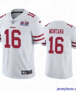 Gorgeous NFL San Francisco 49ers 16 Joe Montana White Vapor Untouchable Limited Stitched 2024 Super Bowl LVIII Jersey