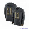 Impressive Nike Arizona Cardinals 11 Larry Fitzgerald Limited Black Salute to Service Therma Long Sleeve NFL Jersey