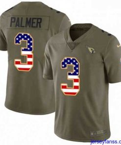 Gorgeous Nike Arizona Cardinals 3 Carson Palmer Limited OliveUSA Flag 2017 Salute to Service NFL Jersey