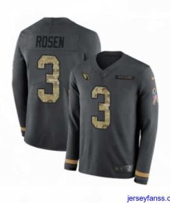 Impressive Nike Arizona Cardinals 3 Josh Rosen Limited Black Salute to Service Therma Long Sleeve NFL Jersey