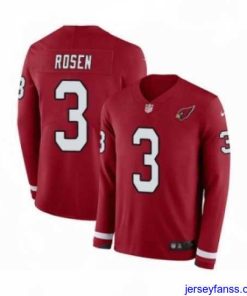 Premium Nike Arizona Cardinals 3 Josh Rosen Limited Red Therma Long Sleeve NFL Jersey