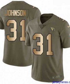 Exclusive Nike Arizona Cardinals 31 David Johnson Limited OliveGold 2017 Salute to Service NFL Jersey