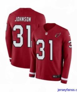 Outstanding Nike Arizona Cardinals 31 David Johnson Limited Red Therma Long Sleeve NFL Jersey