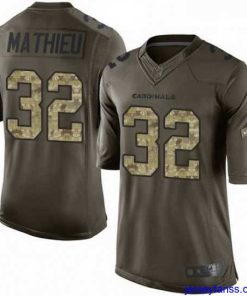 Impressive Nike Arizona Cardinals 32 Tyrann Mathieu Elite Green Salute to Service NFL Jersey
