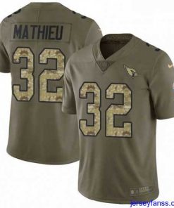 Exclusive Nike Arizona Cardinals 32 Tyrann Mathieu Limited OliveCamo 2017 Salute to Service NFL Jersey