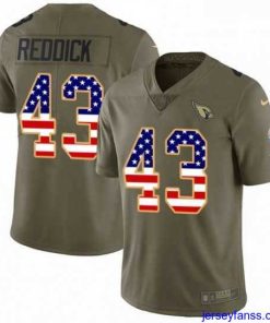 Impressive Nike Arizona Cardinals 43 Haason Reddick Limited OliveUSA Flag 2017 Salute to Service NFL Jersey