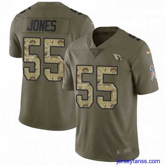 Premium Nike Arizona Cardinals 55 Chandler Jones Limited OliveCamo 2017 Salute to Service NFL Jersey