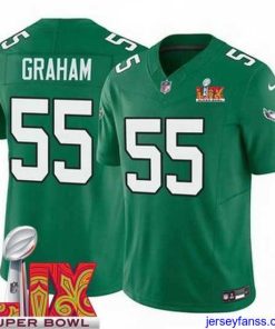 Amazing Philadelphia Eagles Brandon Graham #55 Kelly Green 2024 2025 Super Bowl LIX F.U.S.E Stitched NFL Jersey