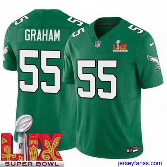 Amazing Philadelphia Eagles Brandon Graham #55 Kelly Green 2024 2025 Super Bowl LIX F.U.S.E Stitched NFL Jersey