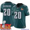Outstanding Philadelphia Eagles Brian Dawkins #20 Green 2024 2025 Super Bowl LIX F.U.S.E Stitched NFL Jersey