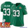 Premium Philadelphia Eagles Cooper DeJean #33 Kelly Green 2024 2025 Super Bowl LIX F.U.S.E Stitched NFL Jersey