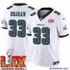 Gorgeous Philadelphia Eagles Cooper DeJean #33 White 2024 2025 Super Bowl LIX F.U.S.E Stitched NFL Jersey