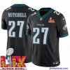 Amazing Philadelphia Eagles Quinyon Mitchell #27 Black 2024 2025 Super Bowl LIX F.U.S.E Stitched NFL Jersey