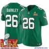 Amazing Philadelphia Eagles Saquon Barkley #26 Kelly Green 2024 2025 Super Bowl LIX F.U.S.E Stitched NFL Jersey