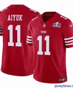 Stylish San Francisco 49ers 11 Brandon Aiyuk Red 2023 F.U.S.E  Vapor Limited Stitched Football 2024 Super Bowl LVIII Jersey