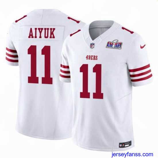 Premium San Francisco 49ers 11 Brandon Aiyuk White 2023 F.U.S.E Vapor Limited Stitched Football 2024 Super Bowl LVIII Jersey