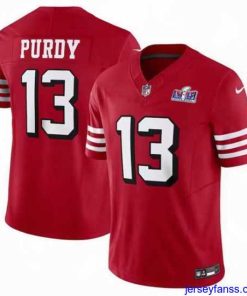 Amazing San Francisco 49ers 13 Brock Purdy 2023 F.U.S.E  New Red Vapor Untouchable Limited Stitched Football 2024 Super Bowl LVIII Jersey