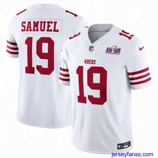 Premium San Francisco 49ers 19 Deebo Samuel White Throwback 2023 F.U.S.E Vapor Untouchable Limited Stitched Football 2024 Super Bowl LVIII Jersey