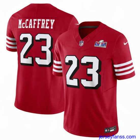 Premium San Francisco 49ers 23 Christian McCaffrey New Red 2023 F.U.S.E Vapor Untouchable Limited Stitched Football 2024 Super Bowl LVIII Jersey