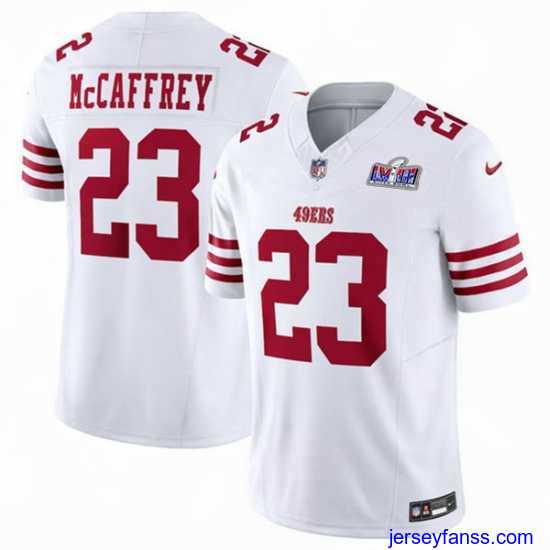 Premium San Francisco 49ers 23 Christian McCaffrey White 2023 F.U.S.E Vapor Untouchable Limited Stitched Football 2024 Super Bowl LVIII Jersey