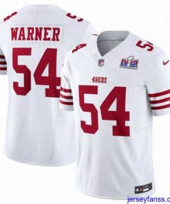 Stylish San Francisco 49ers 54 Fred Warner White 2023 F.U.S.E  Vapor Untouchable Limited Stitched Football 2024 Super Bowl LVIII Jersey