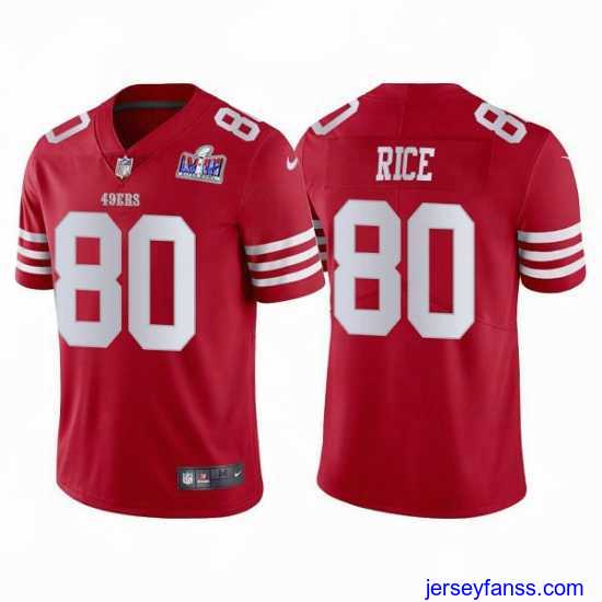 Impressive San Francisco 49ers 80 Jerry Rice 2022 New Scarlet Vapor Untouchable Stitched Football 2024 Super Bowl LVIII Jersey